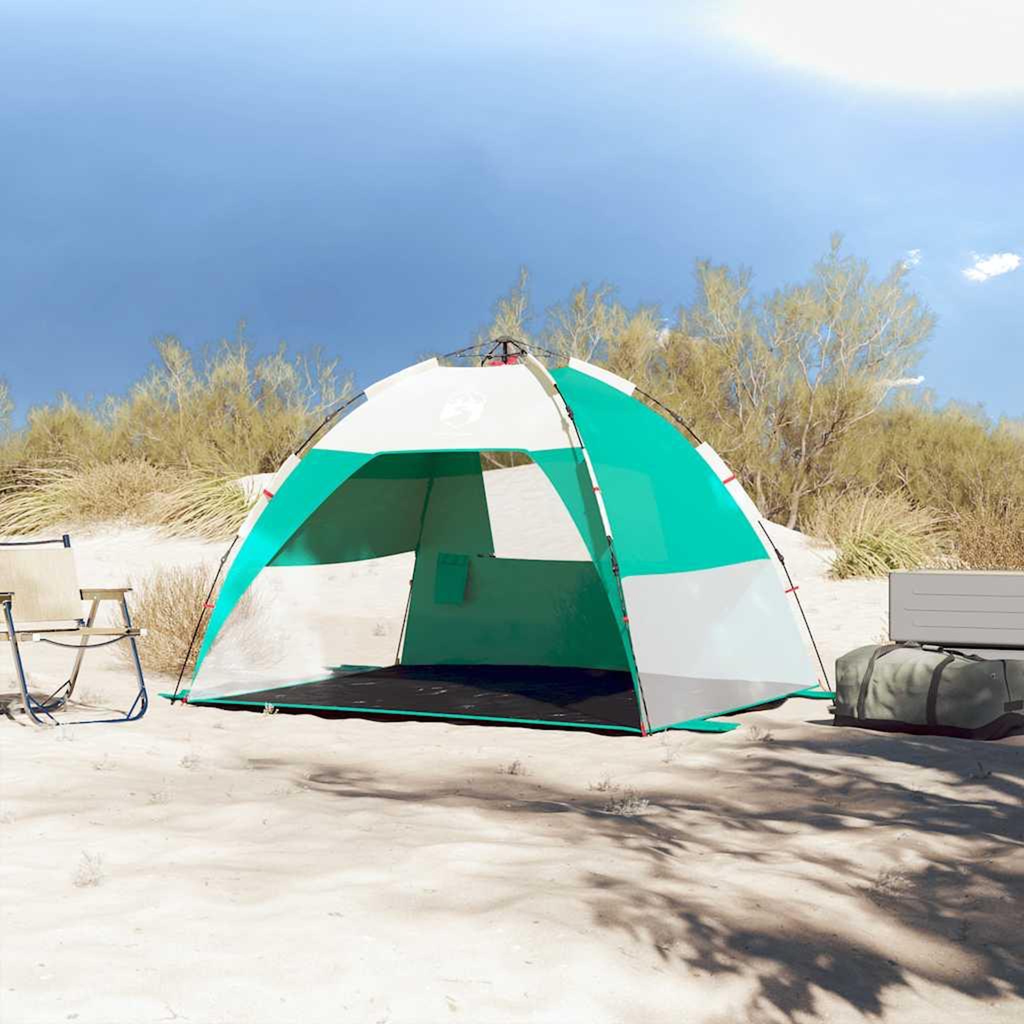 Voir la diapositive 3 : VIDAXL Tente de plage 2 personnes liberation rapide impermeable