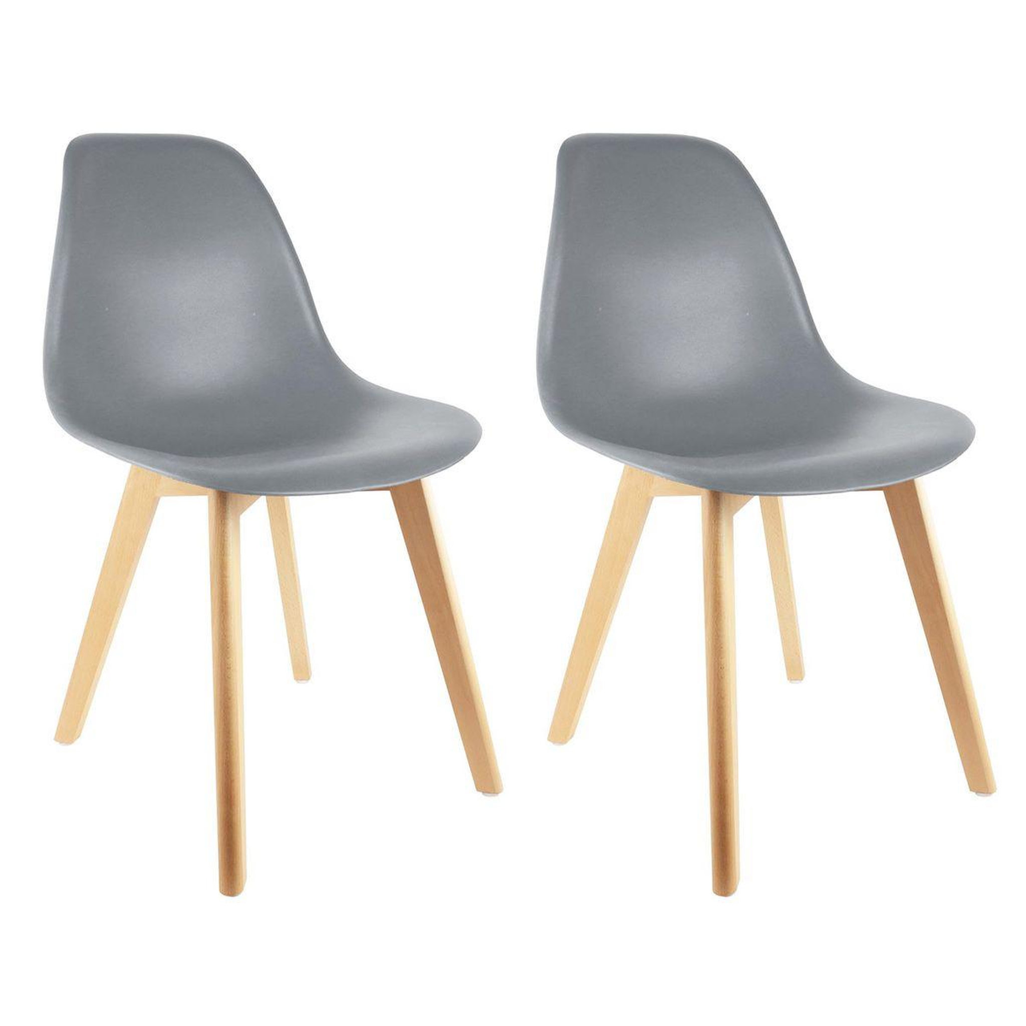 The Home Deco Factory Lot de 2 chaises scandinave  coquil  84cm gris