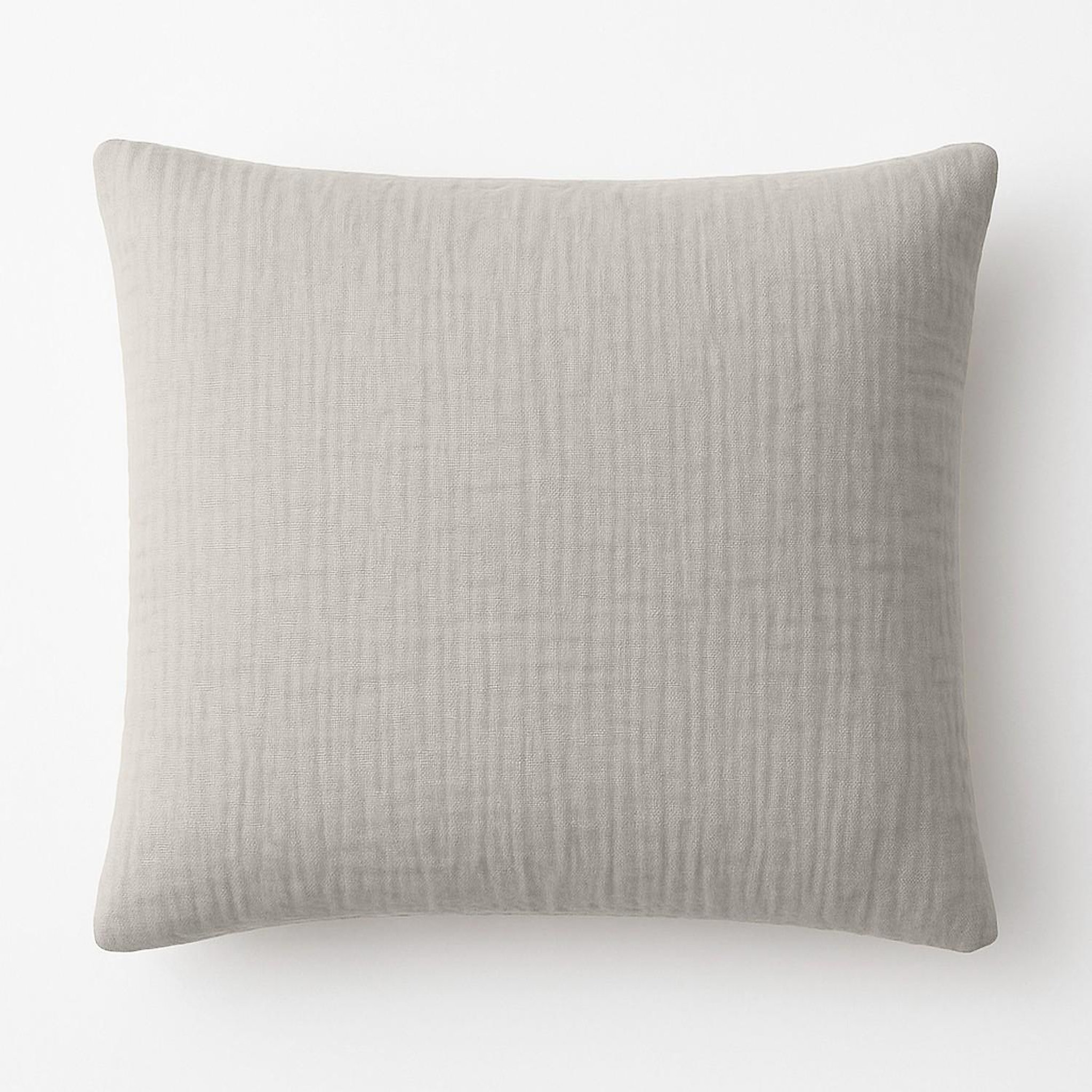 BATON ROUGE Taie d'oreiller 100% gaze de coton lavé gris glacier. Coloris disponibles : Gris