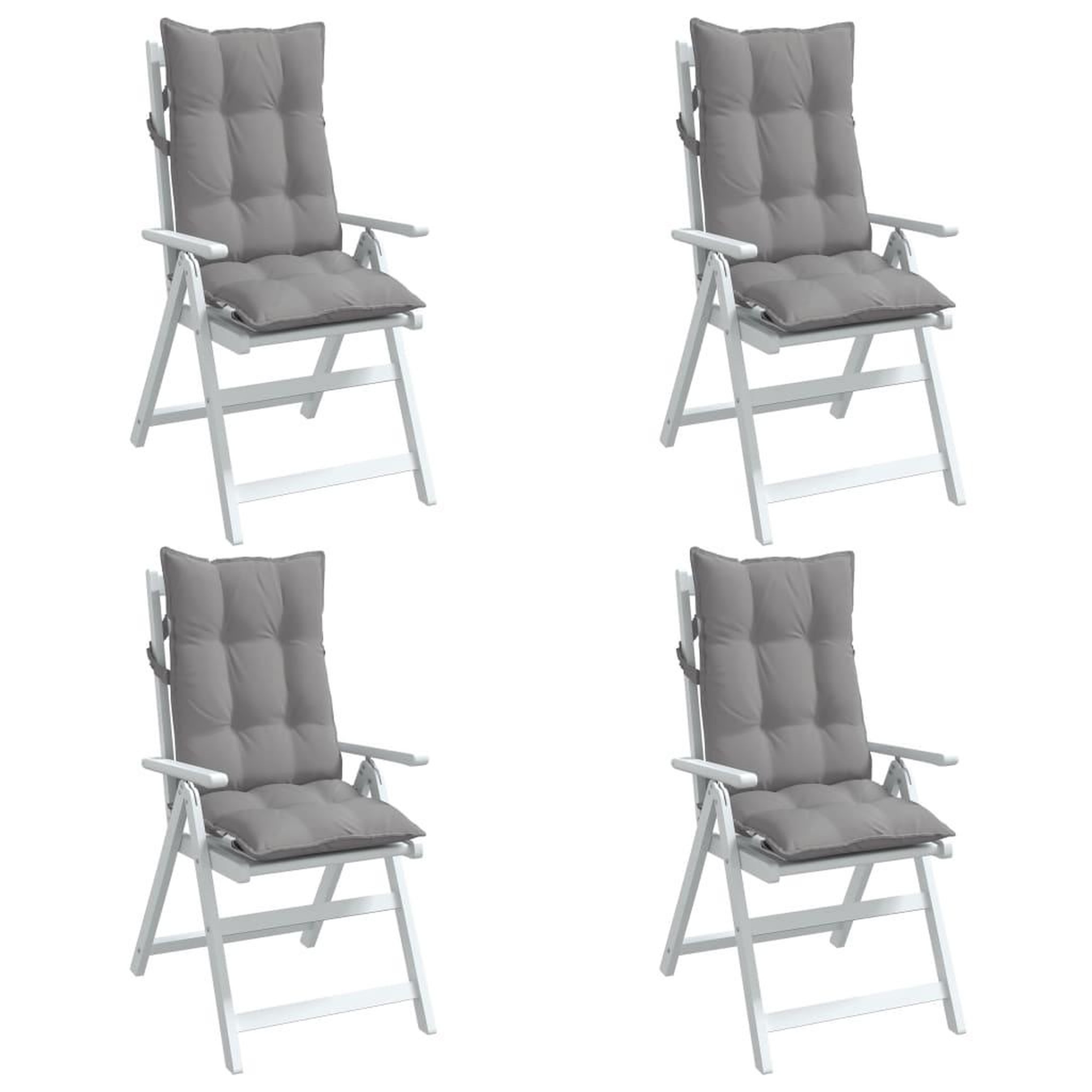 Voir la diapositive 4 : VIDAXL Coussins de chaise a dossier haut lot de 4 gris tissu oxford