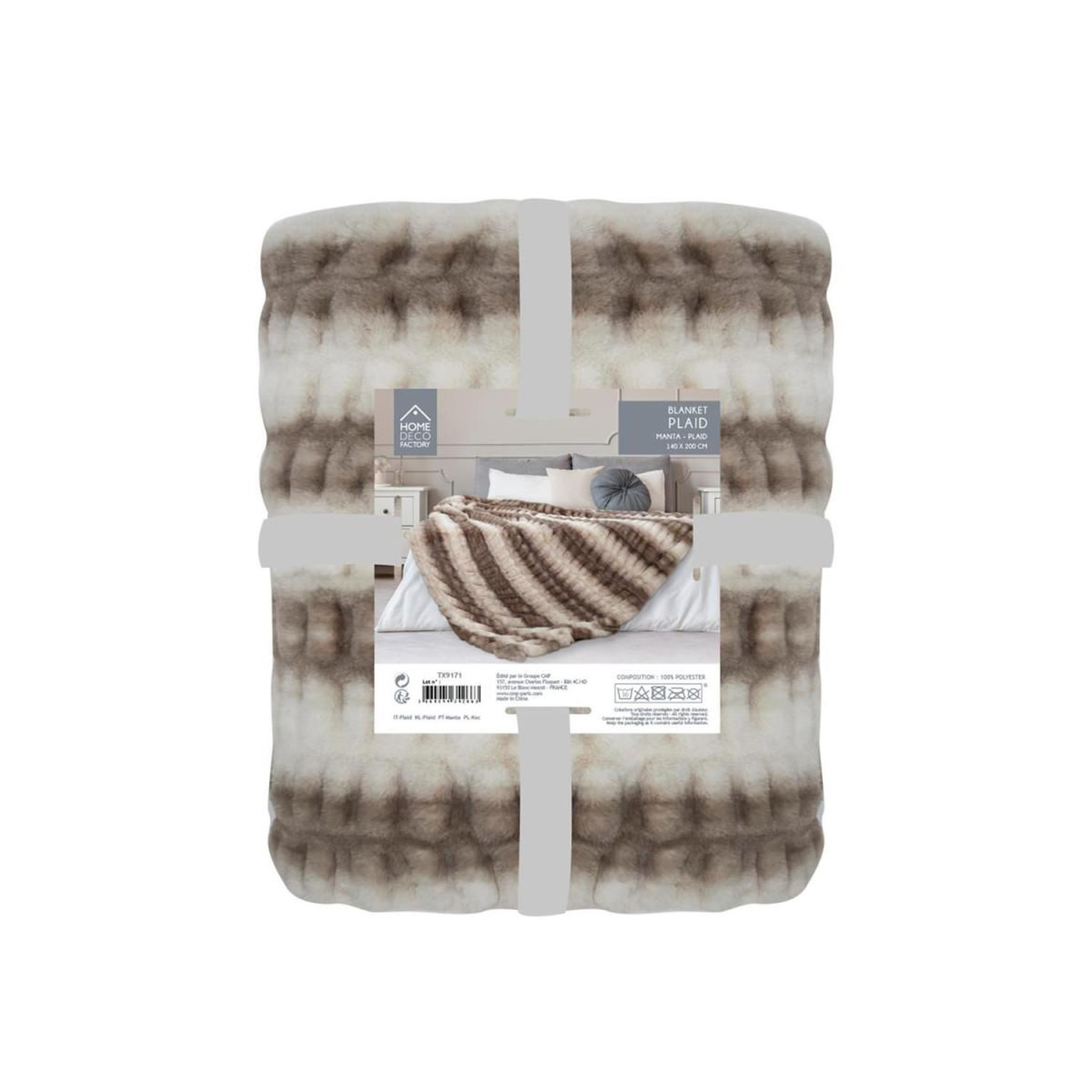 Voir la diapositive 3 : The Home Deco Factory Plaid imitation fourrure  luxury  140x200cm naturel