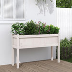 VIDAXL Jardinieres avec pieds blanc 110x31x70 cm bois de pin massif