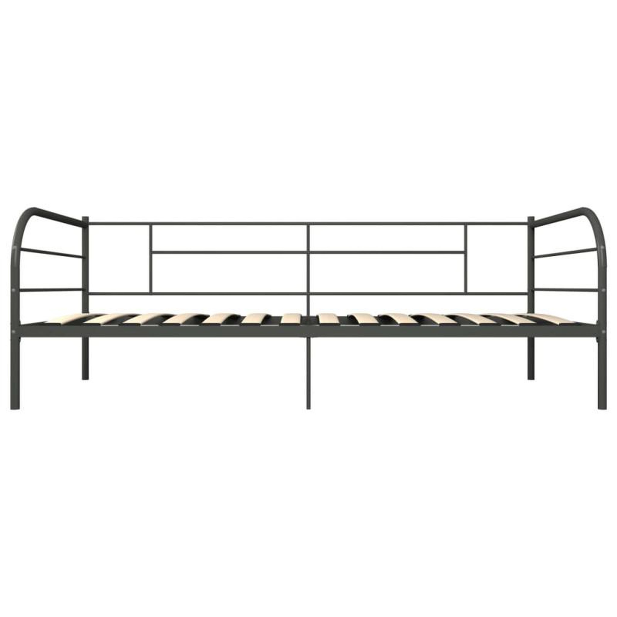 Voir la diapositive 4 : VIDAXL Cadre de lit de repos sans matelas gris métal 90x200 cm