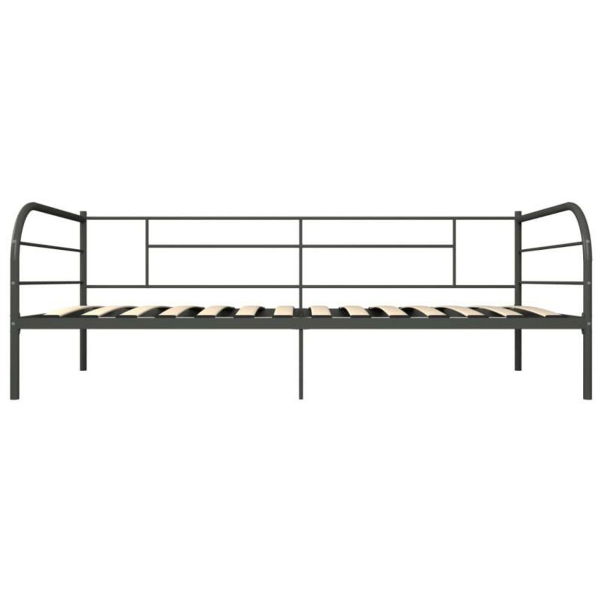 VIDAXL Cadre de lit de repos sans matelas gris métal 90x200 cm