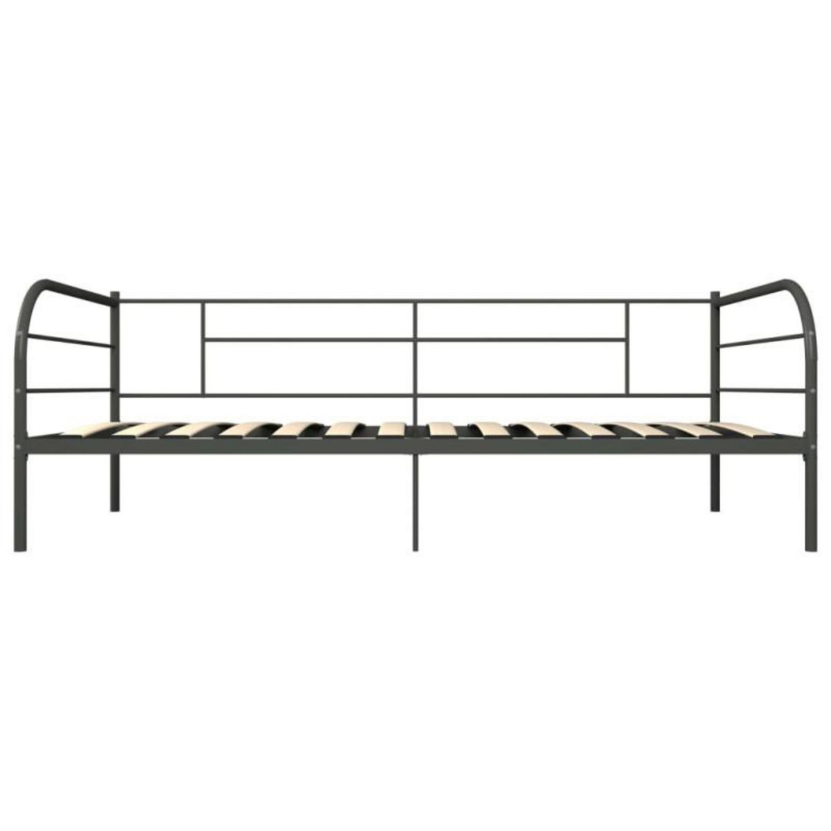 VIDAXL Cadre de lit de repos sans matelas gris métal 90x200 cm