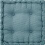 ATMOSPHERA Coussin de sol carré en coton à motif Otto - 38 x 38 - Bleu Canard