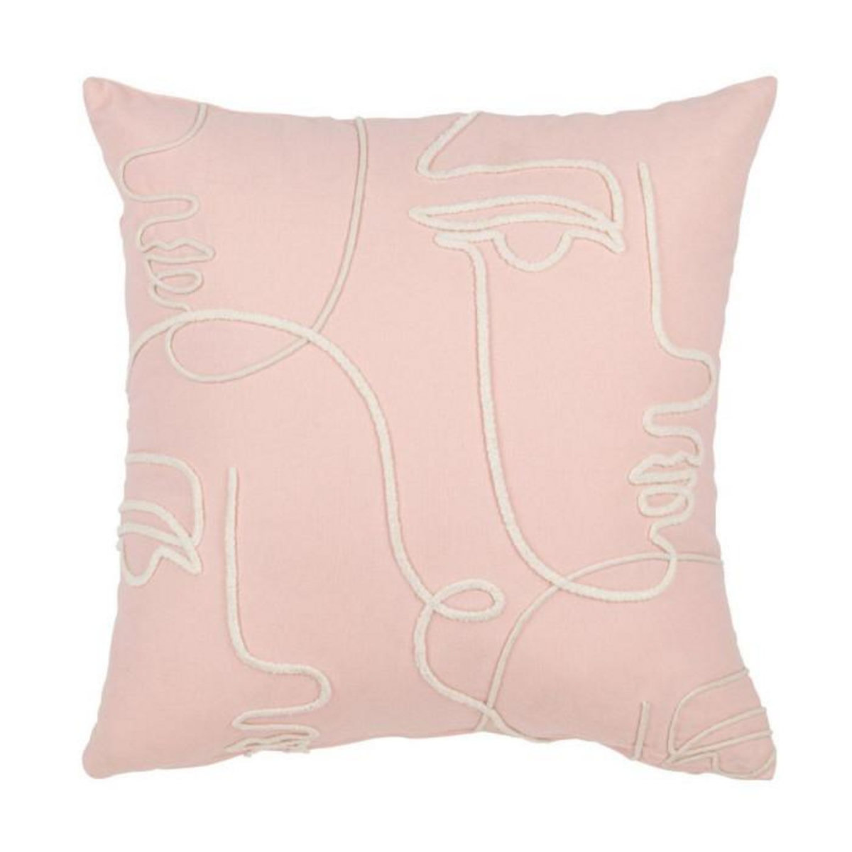 Paris Prix Coussin Design Visages  Sweet Valentine  45x45cm Rose