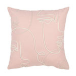 Paris Prix Coussin Design Visages  Sweet Valentine  45x45cm Rose
