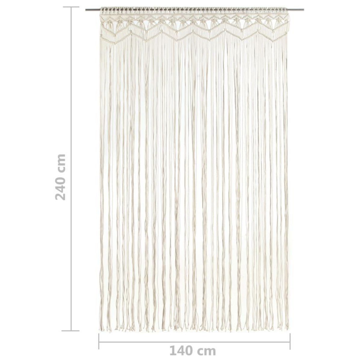 VIDAXL Rideau en macrame 140x240 cm Coton