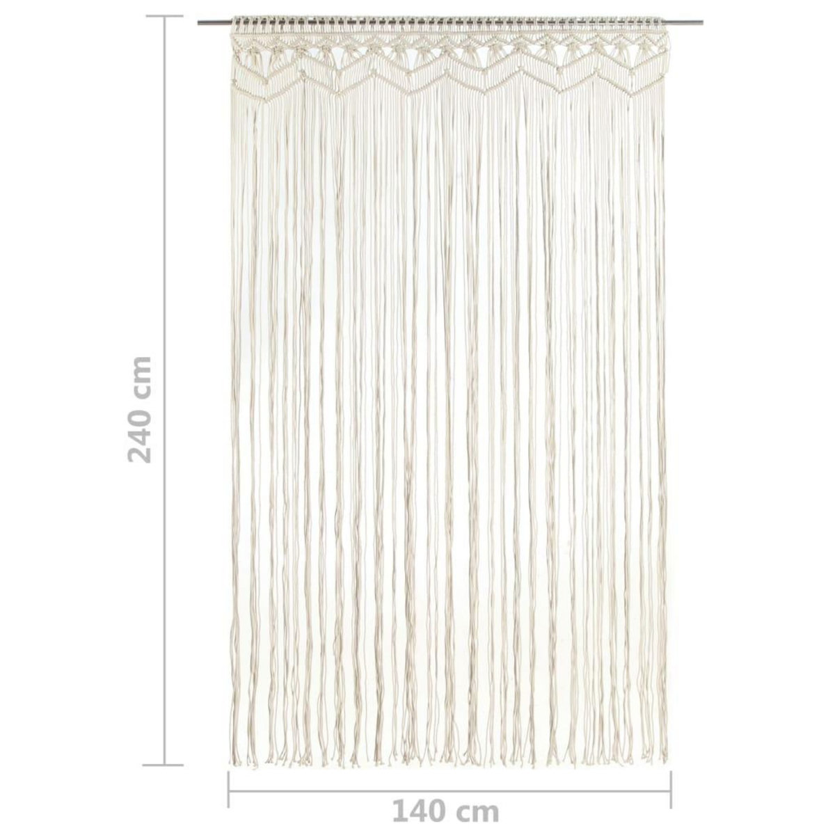 VIDAXL Rideau en macrame 140x240 cm Coton