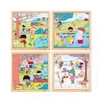 EDUCO Puzzle en bois - Puzzle les saisons- le lot de 4 puzzles - jeu Montessori