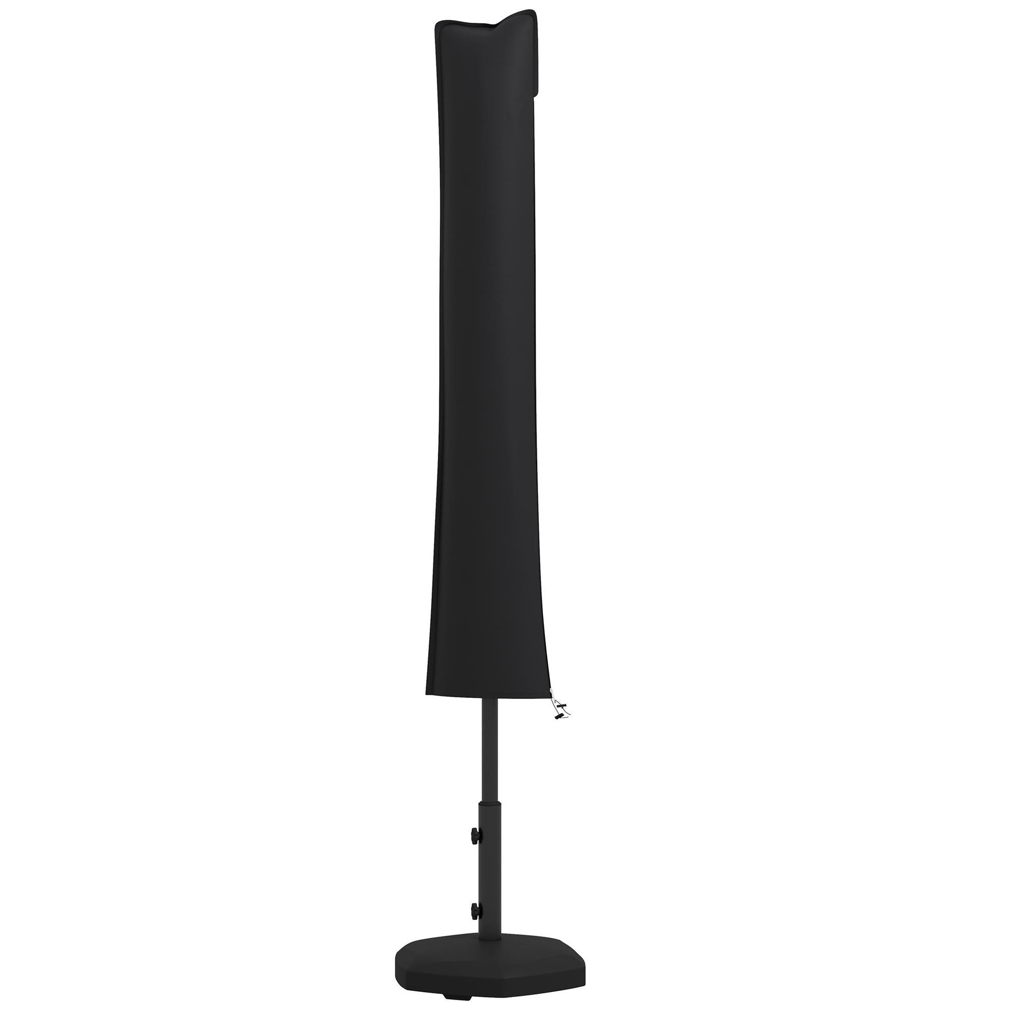 OUTSUNNY Housse de protection imperméable pour parasol droit avec fermeture éclair et cordon de serrage noir