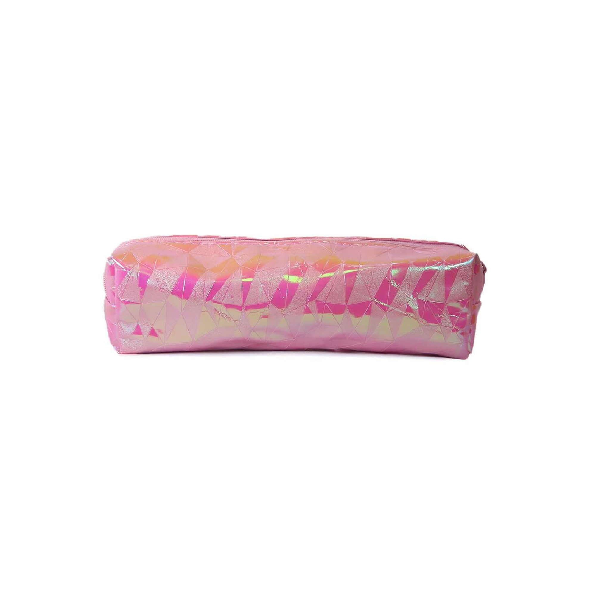 Voir la diapositive 4 : Bagtrotter Trousse scolaire rectangulaire brillante - Rose holographique - Fille - 1 compartiment