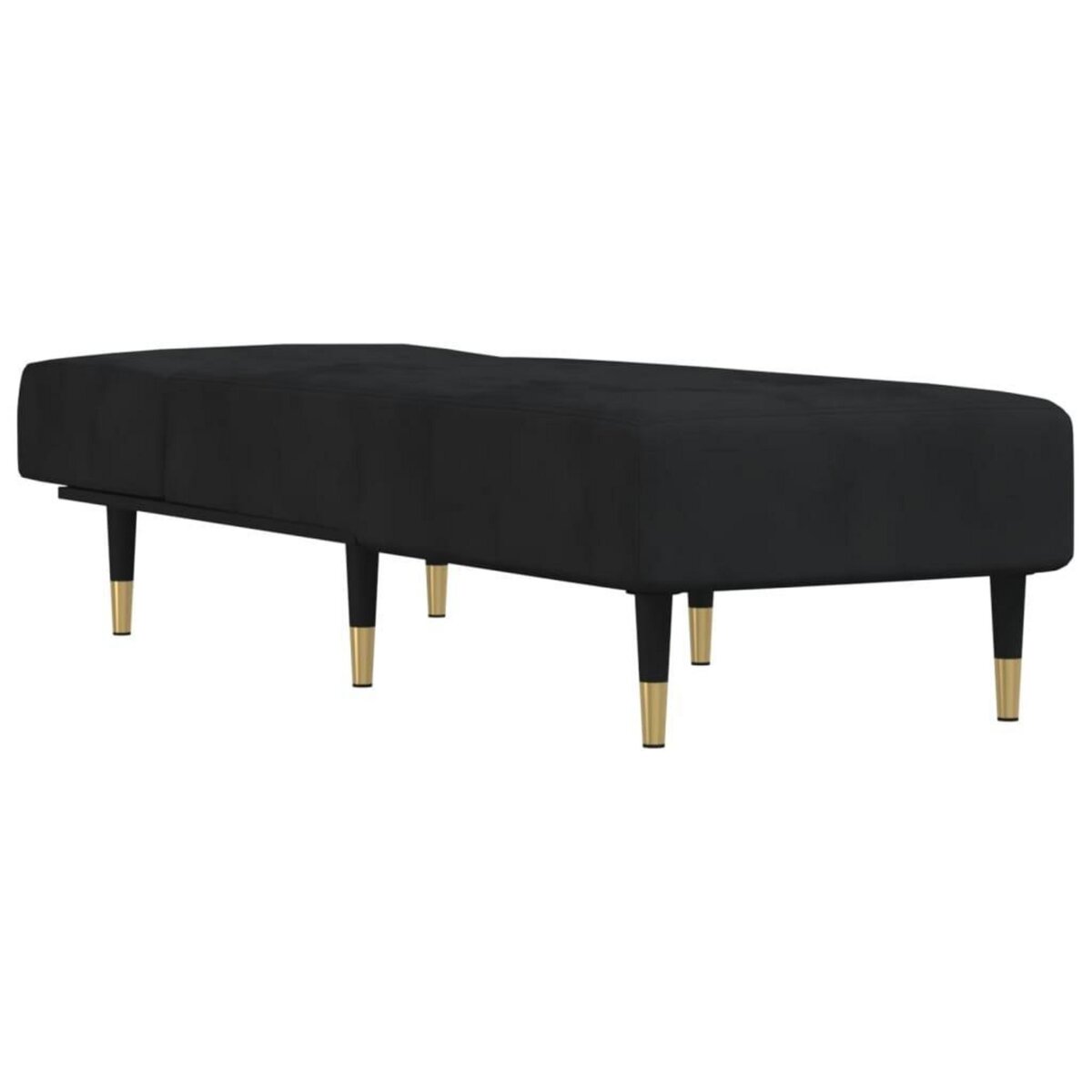 VIDAXL Chaise longue noir velours