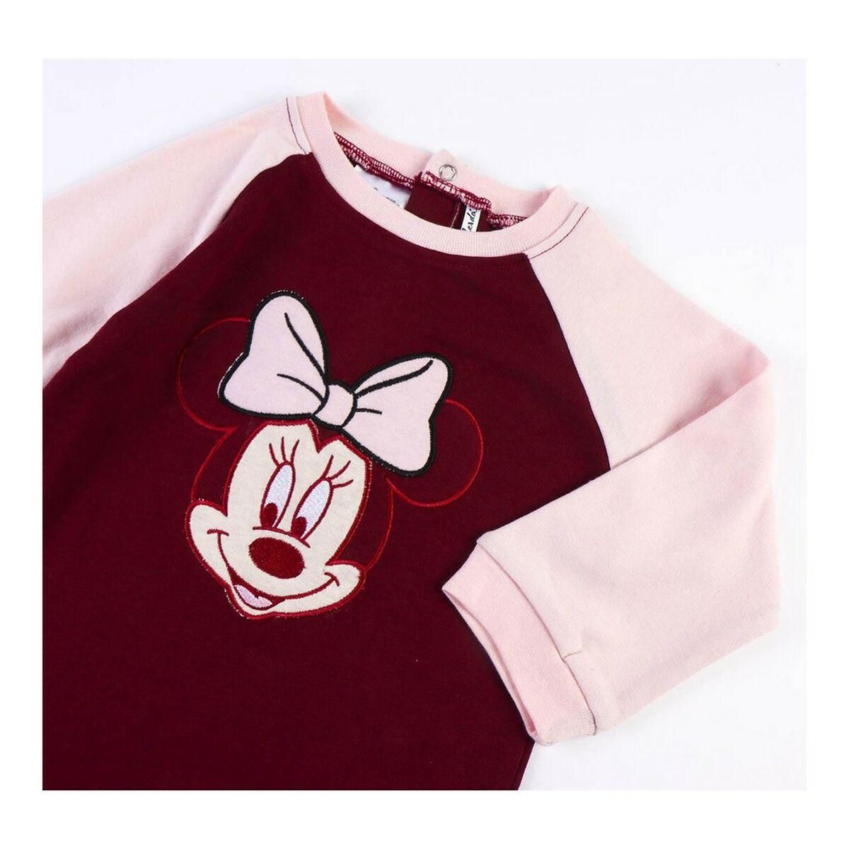MICKEY Barboteuse à Manches Longues pour Bébé Minnie Mouse Bordeaux