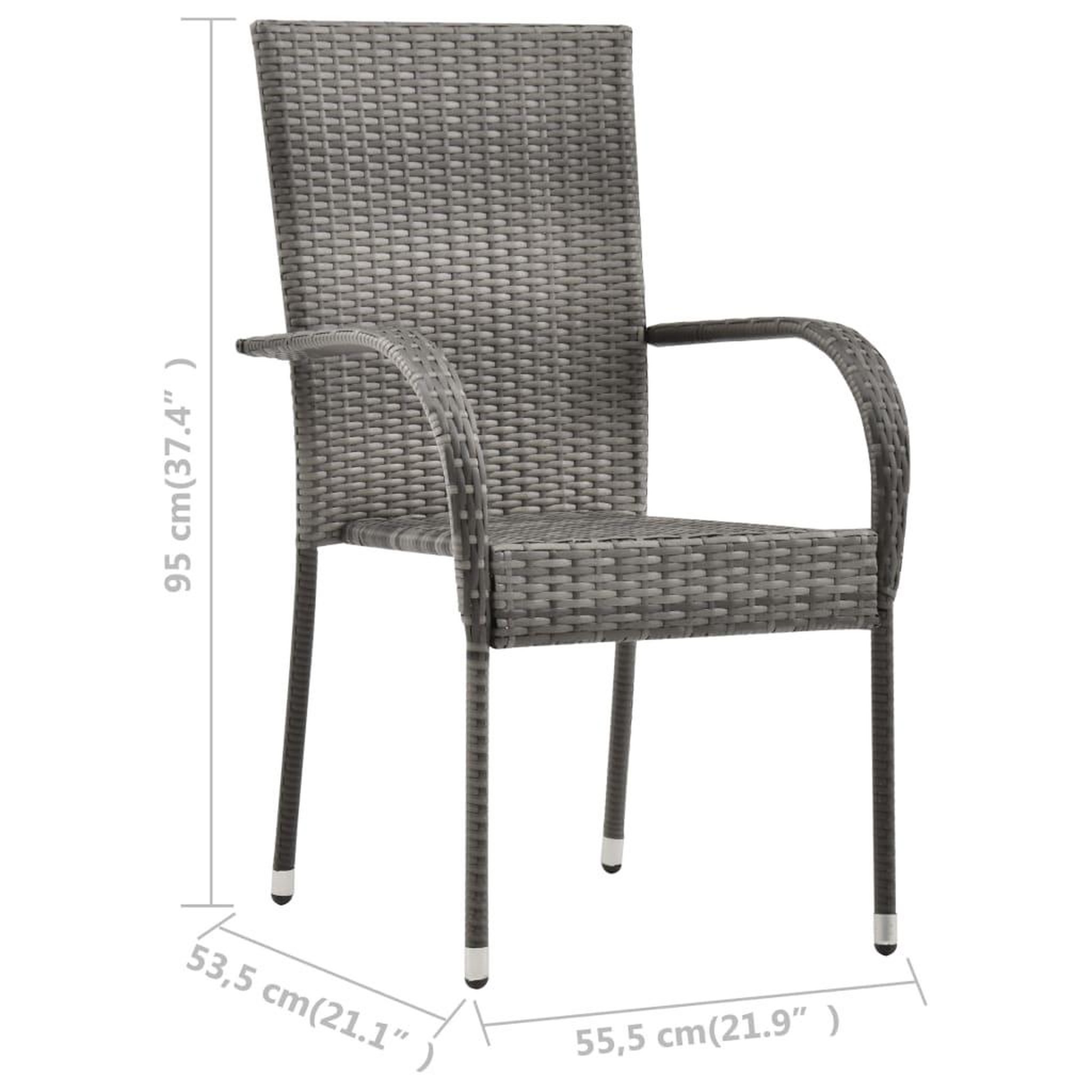 Voir la diapositive 6 : VIDAXL Ensemble a manger de jardin 3 pcs gris