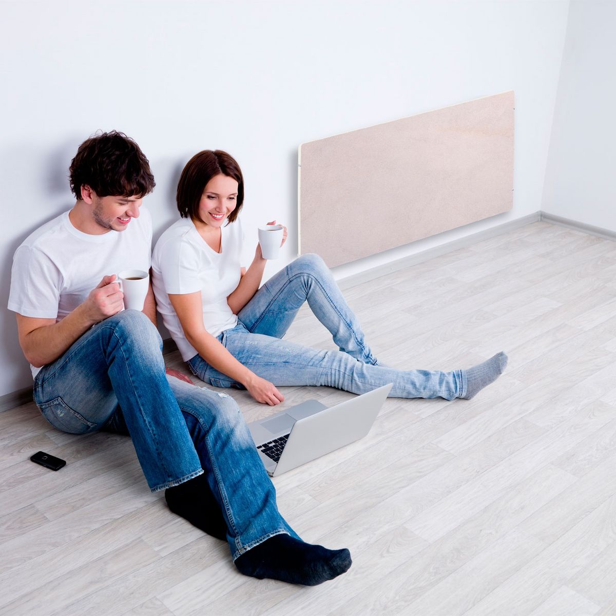 MAZDA Radiateur électrique 1500W pierre naturelle Dual Kherr - Sable Blanc