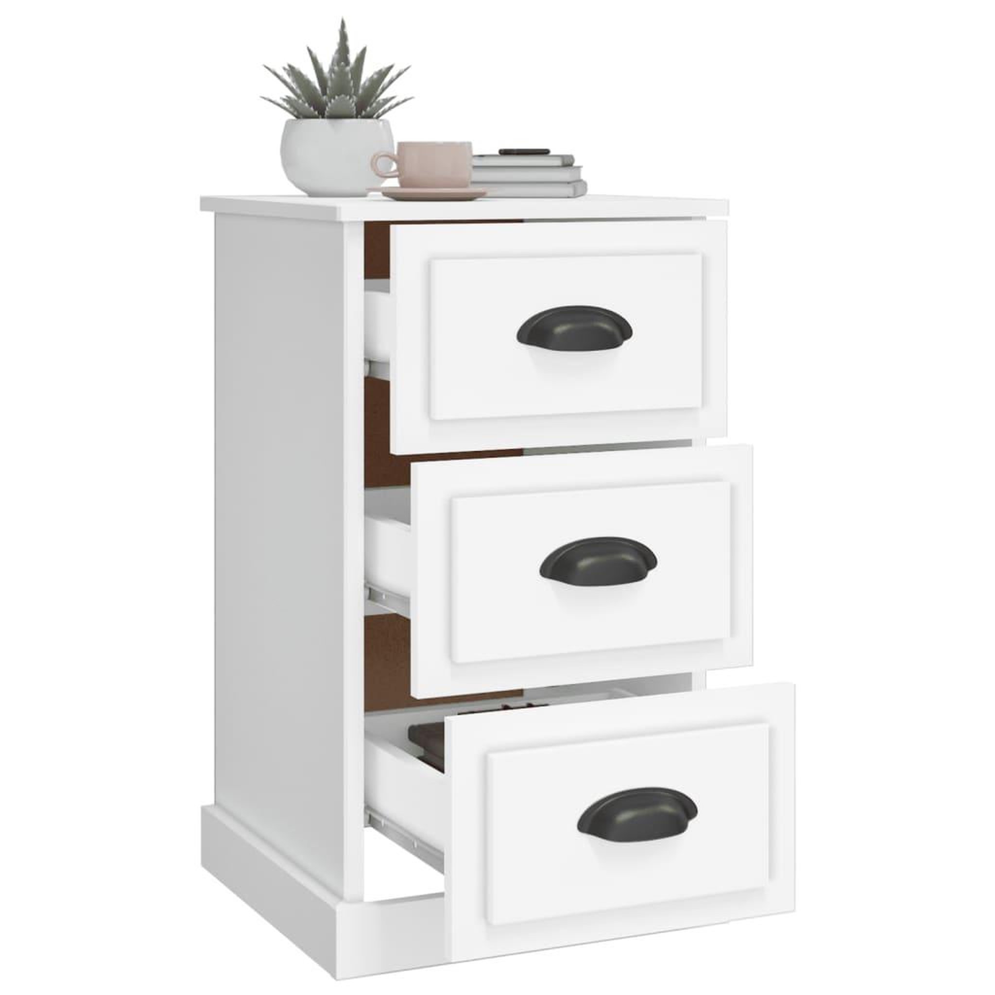Voir la diapositive 5 : VIDAXL Table de chevet blanc 39x39x67 cm bois d'ingenierie