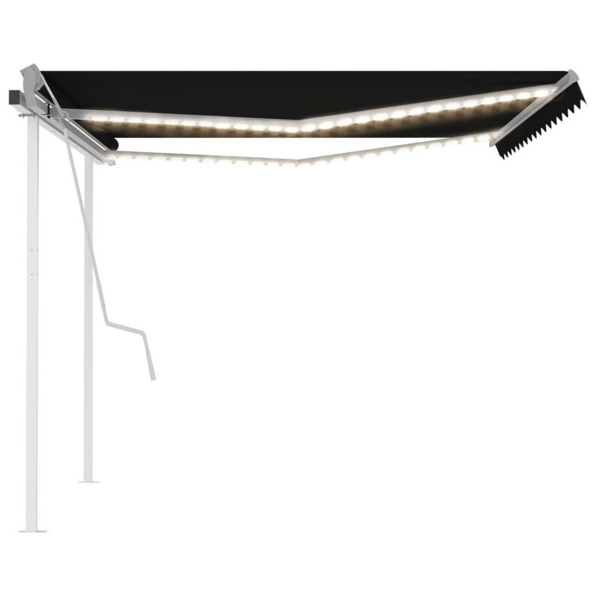 VIDAXL Auvent manuel retractable avec LED 4x3,5 m Anthracite