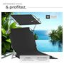 Voir la diapositive 4 : tectake Lot de 2 transats de jardin en acier pliables noir