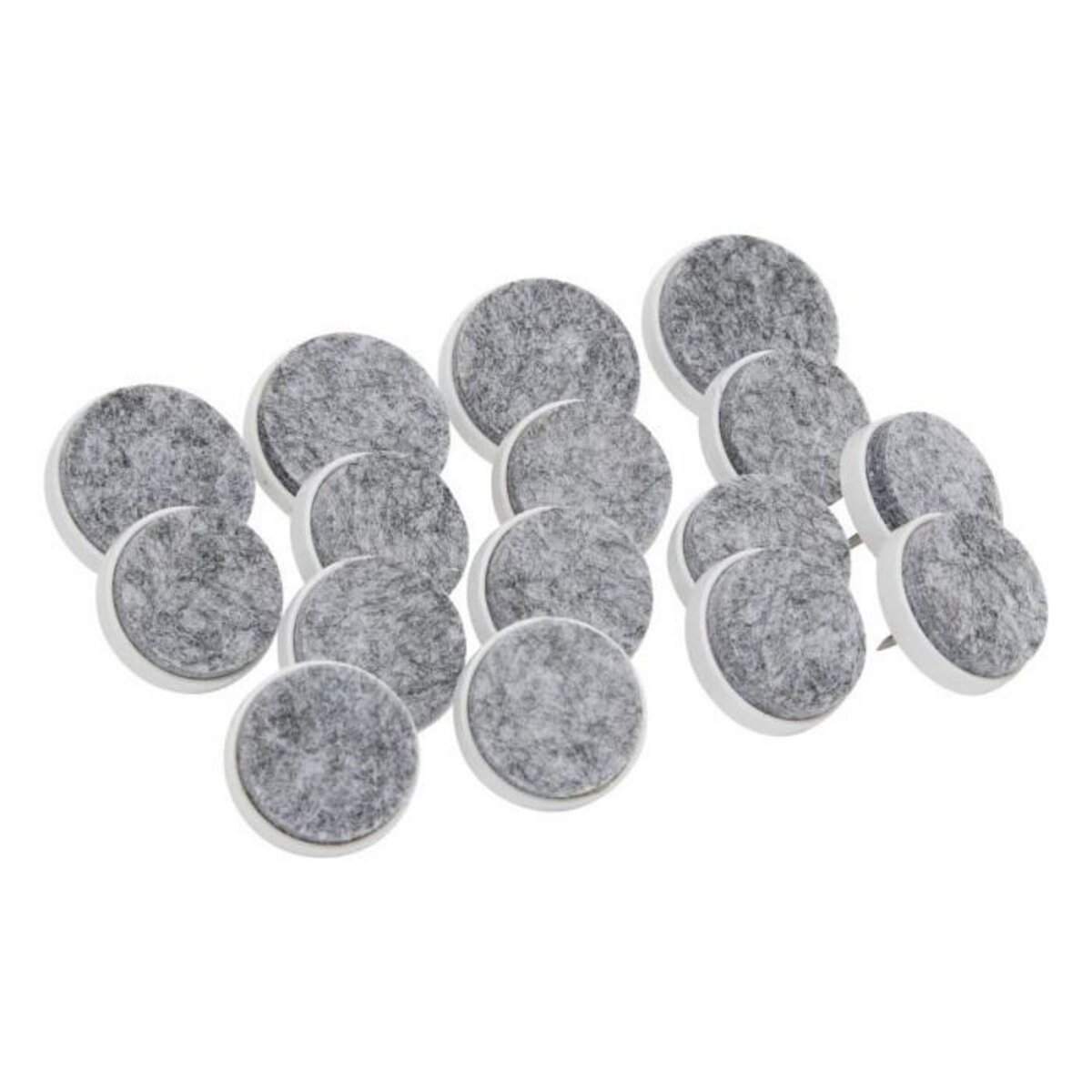 FIVE Lot de 16 Patins à Clou  Feutre  2,8cm Gris