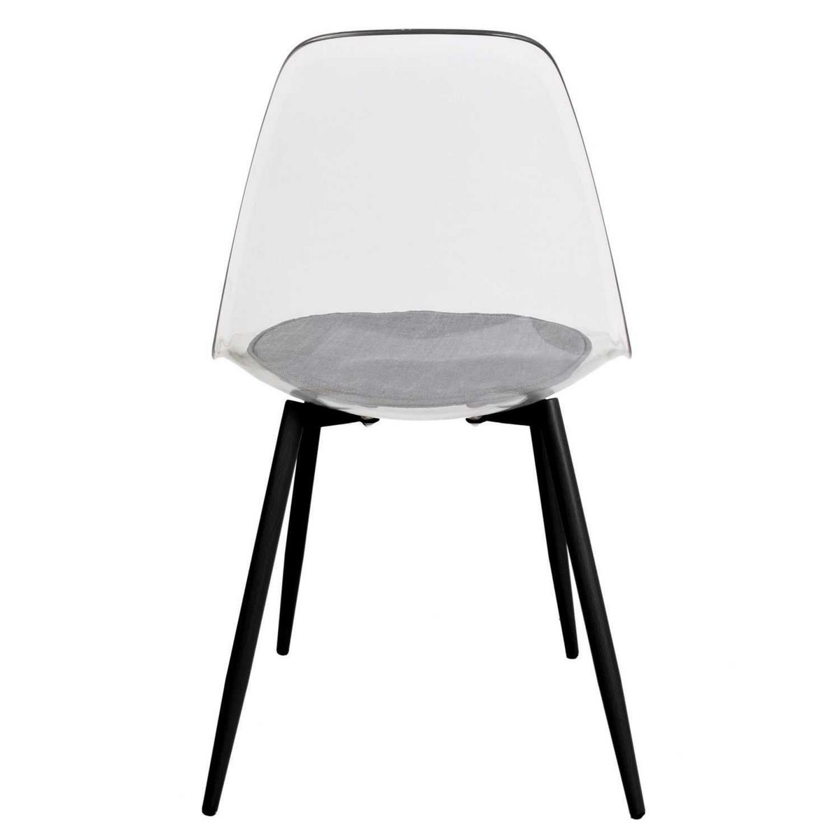 TOILINUX Lot de 2 Chaises design transparent Lilia - Noir