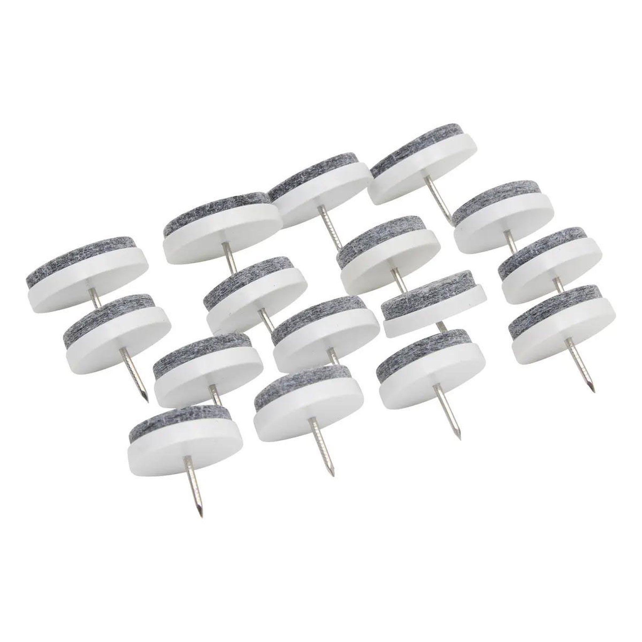 Voir la diapositive 2 : FIVE Lot de 16 patins à clou  feutre  2,8cm gris