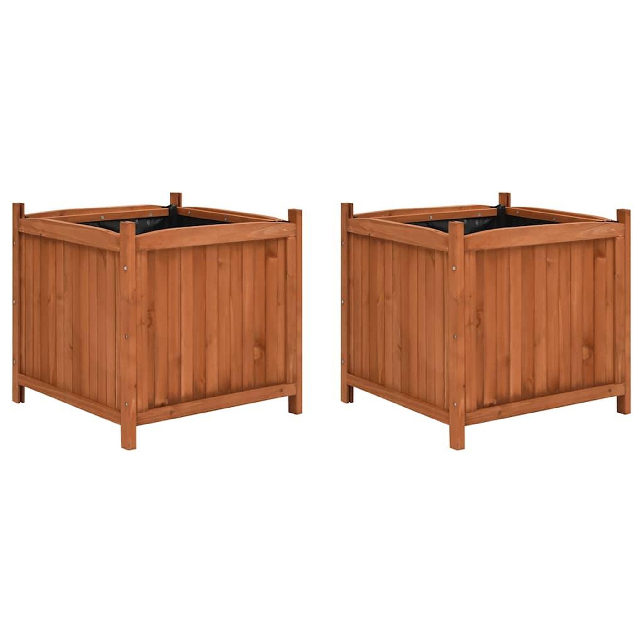 VIDAXL Jardinieres surelevees 2 pcs 50x50x50 cm Bois de sapin