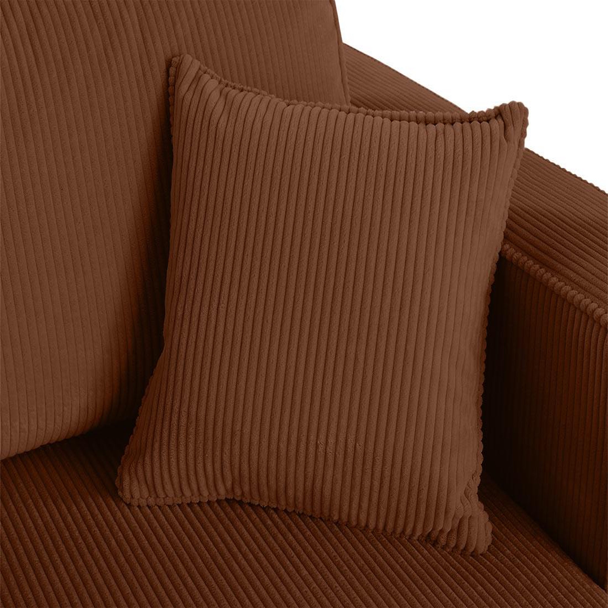 Voir la diapositive 5 : BEST MOBILIER Topaze - canapé droit 4 places avec double méridienne - assise profonde - en velours côtelé