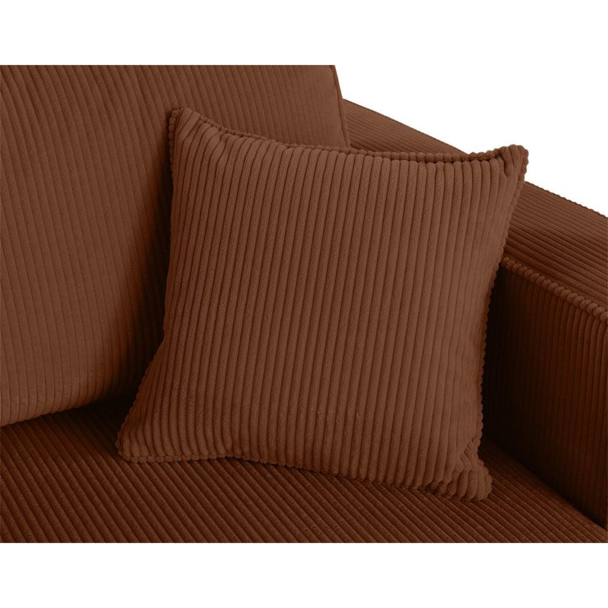 BEST MOBILIER Topaze - canapé droit 4 places avec double méridienne - assise profonde - en velours côtelé