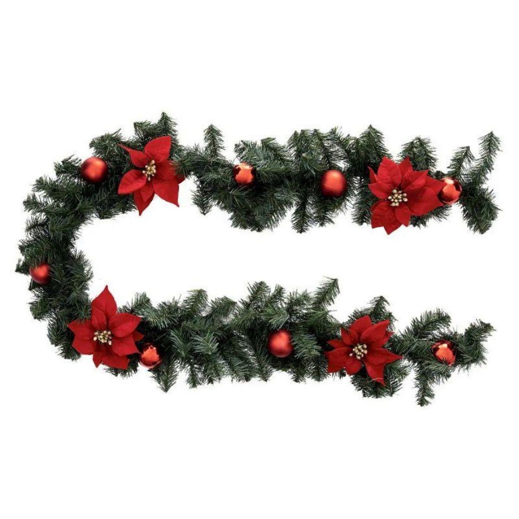 Eden Guirlande de sapin artificiel boules rouges