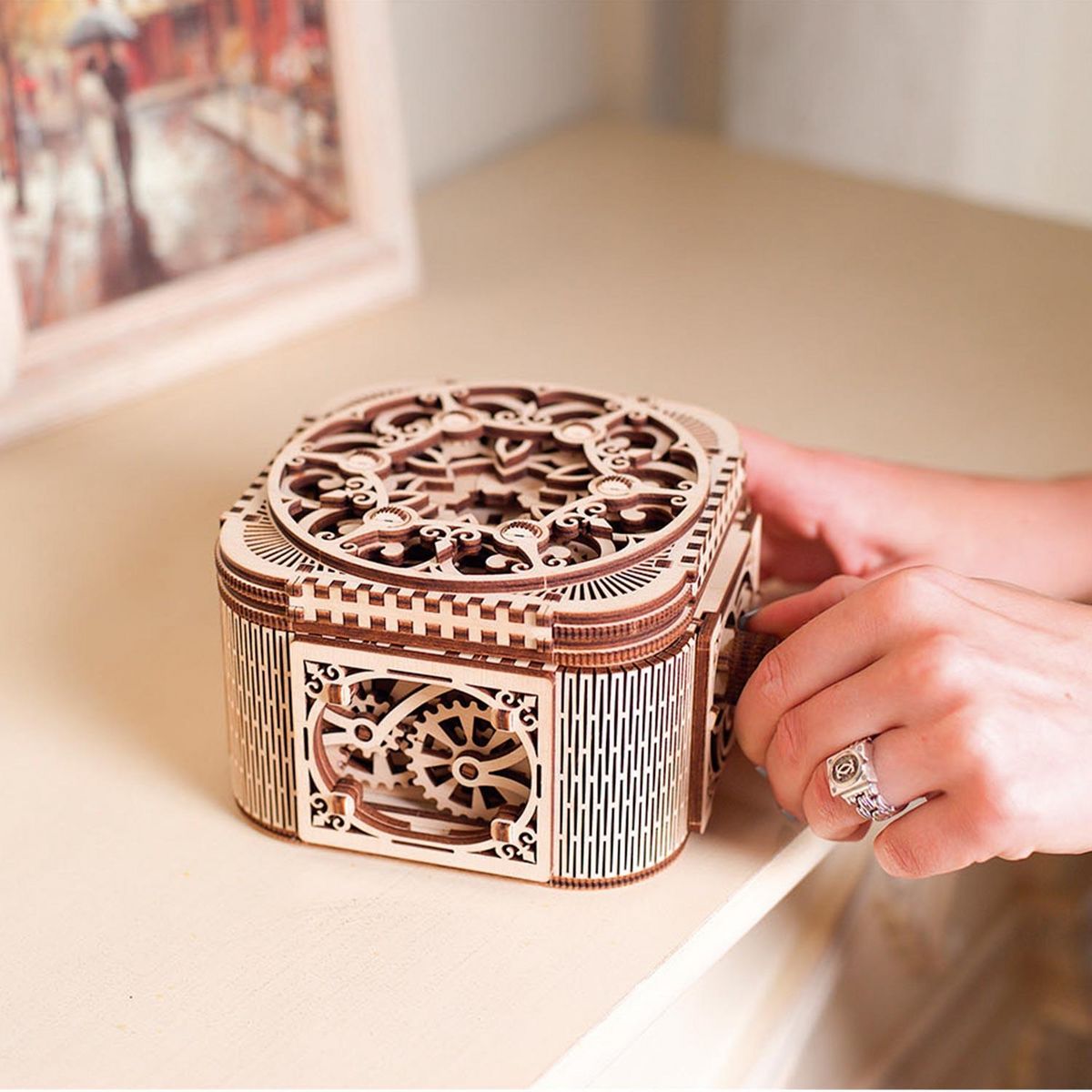 Graine créative Maquette En Bois 3D - Boîte à Trésors 14,2 Cm