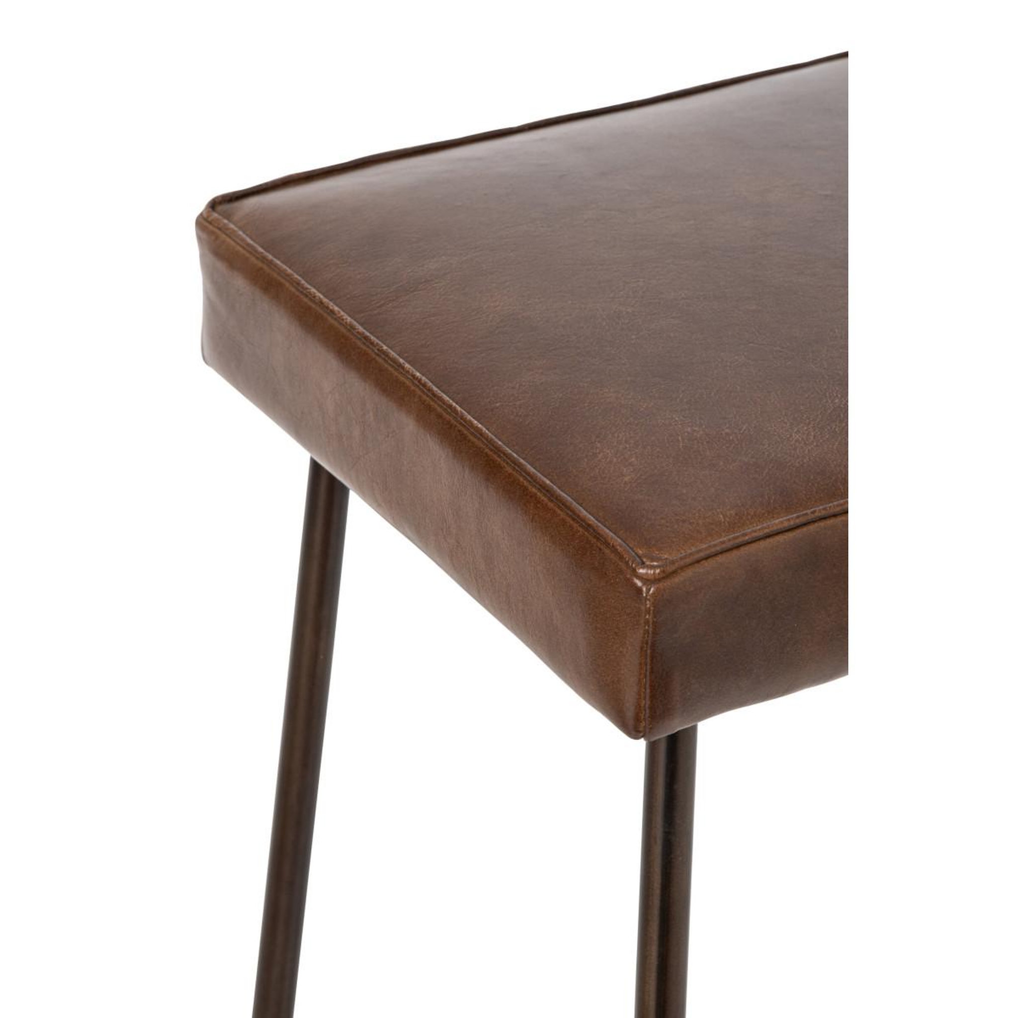 Voir la diapositive 3 : J-LINE Tabouret de bar en cuir  austin  73cm marron