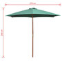 Voir la diapositive 6 : VIDAXL Parasol avec poteau en bois 270 x 270 cm Vert