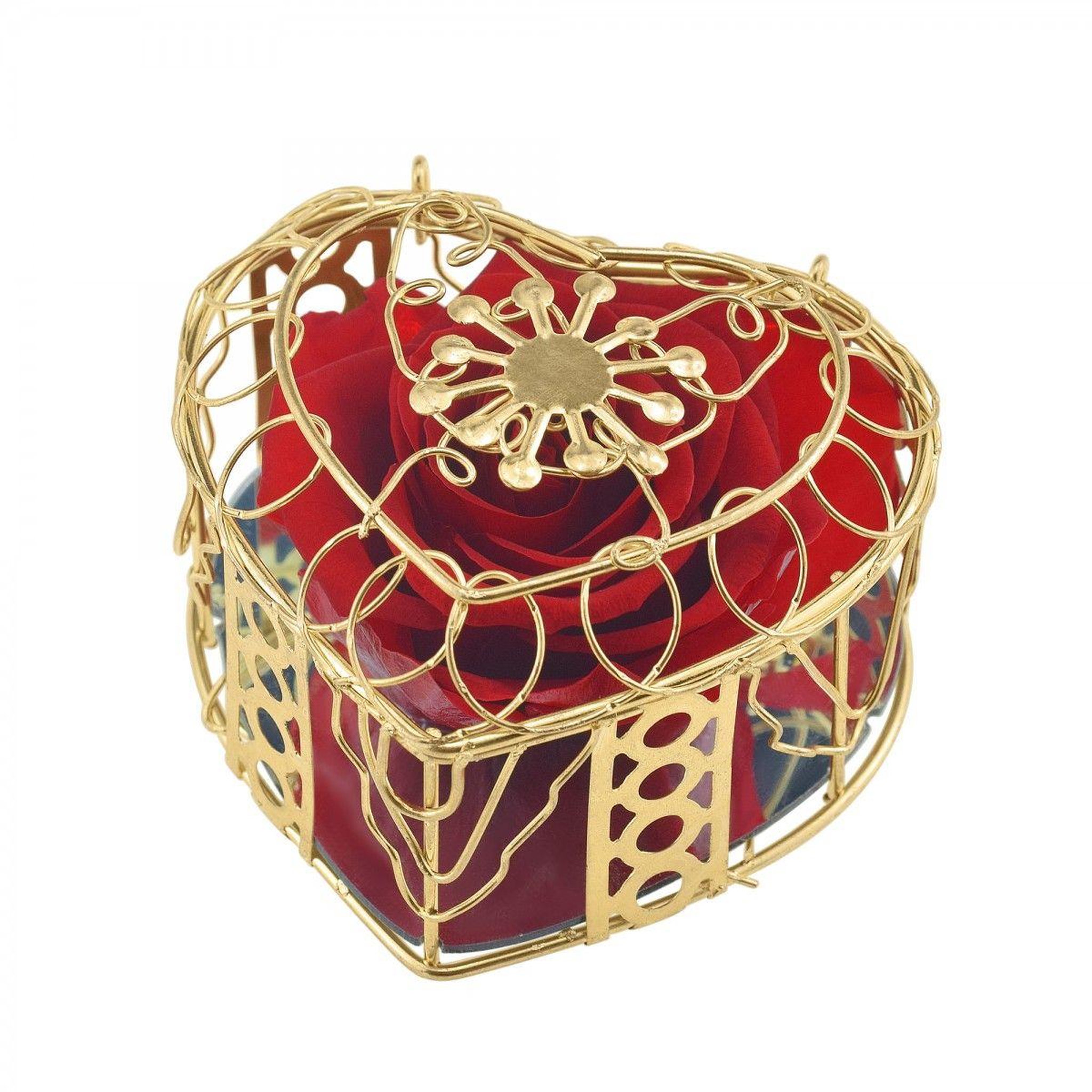 Voir la diapositive 2 : SC CRYSTAL Coffret cœur et sa rose éternelle - stabilisée
