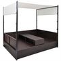 Voir la diapositive 5 : VIDAXL Lit de jardin avec auvent Marron 190x130 cm Resine tressee