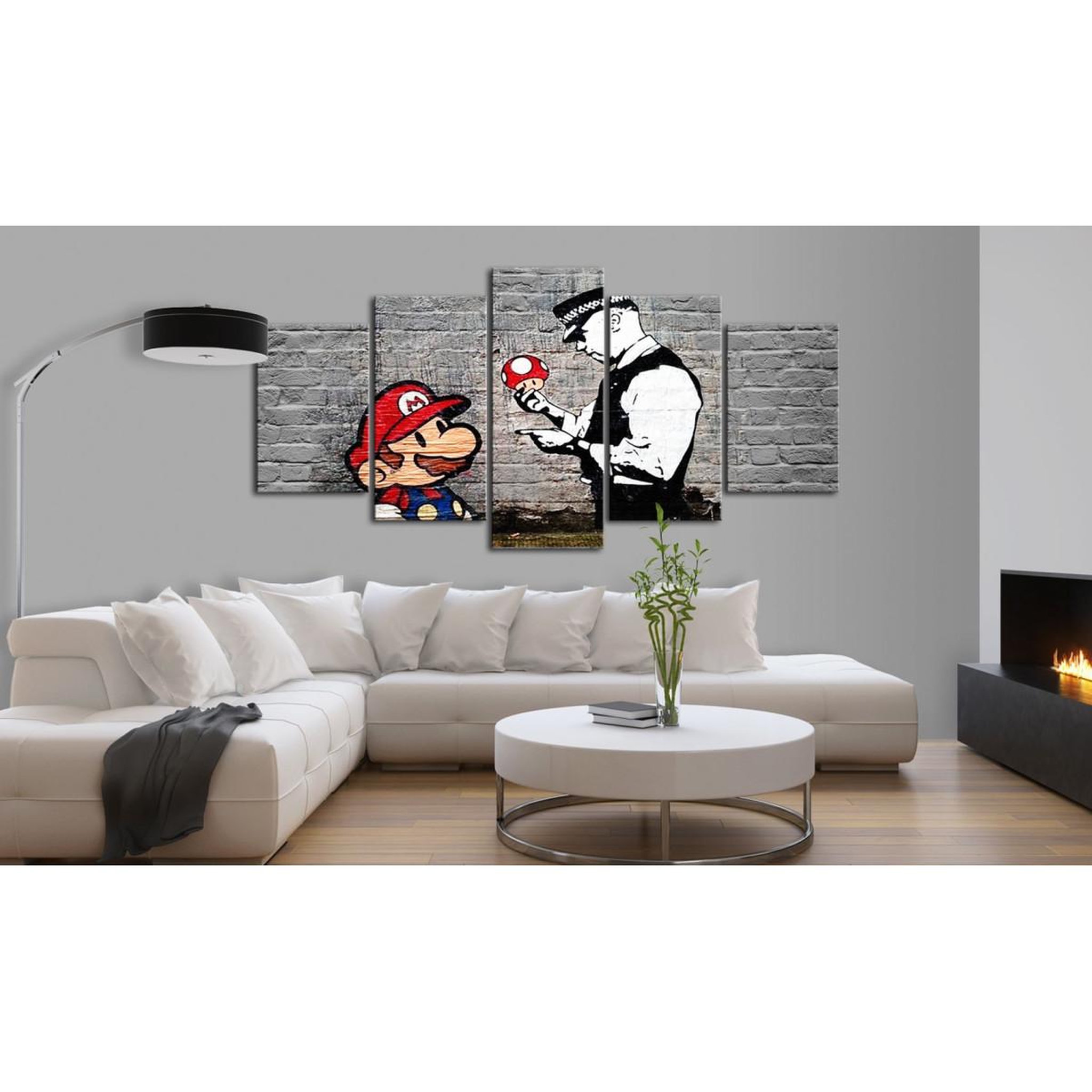 Voir la diapositive 2 : Paris Prix Tableau Imprimé  Super Mario Mushroom Cop - Banksy