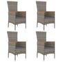 Voir la diapositive 4 : VIDAXL Ensemble a manger de jardin 5 pcs coussins gris resine tressee