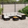 Voir la diapositive 1 : VIDAXL Salon de jardin 8 pcs avec coussins noir resine tressee