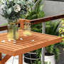 Voir la diapositive 6 : OUTSUNNY Table de balcon suspendue hauteur réglable dim. 68L x 65l x 40.5 -55H cm bois de sapin verni coloris teck