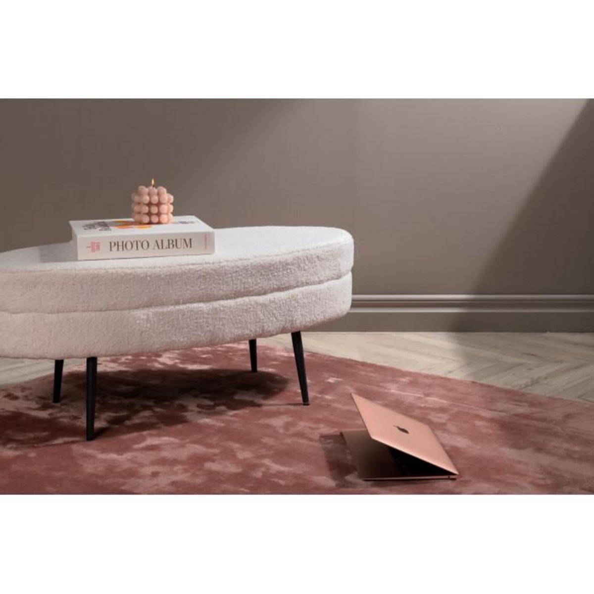 Paris Prix Tapis Déco  Indra  171x242cm Rose Poudré