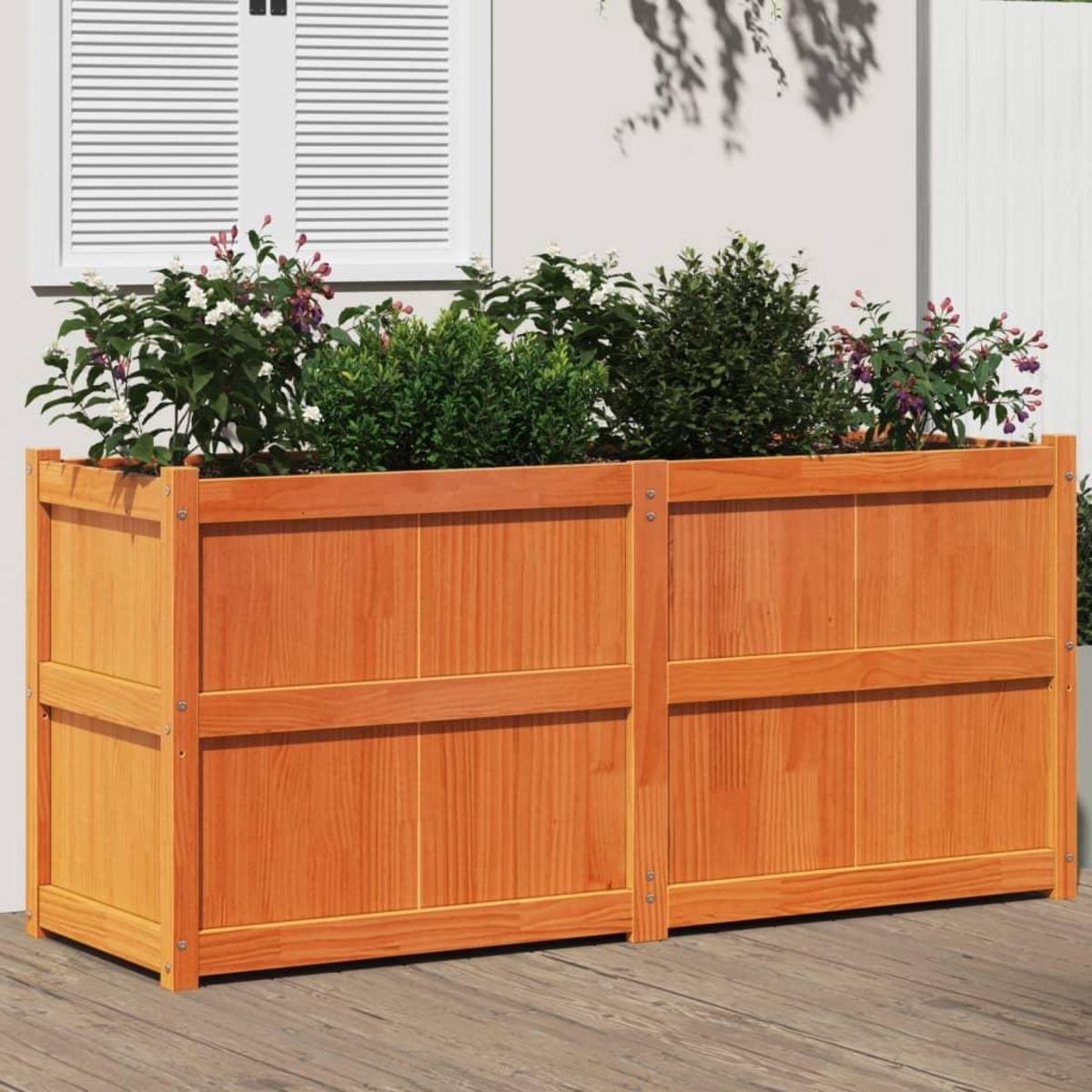 VIDAXL Jardiniere cire marron 150x50x70 cm bois de pin massif