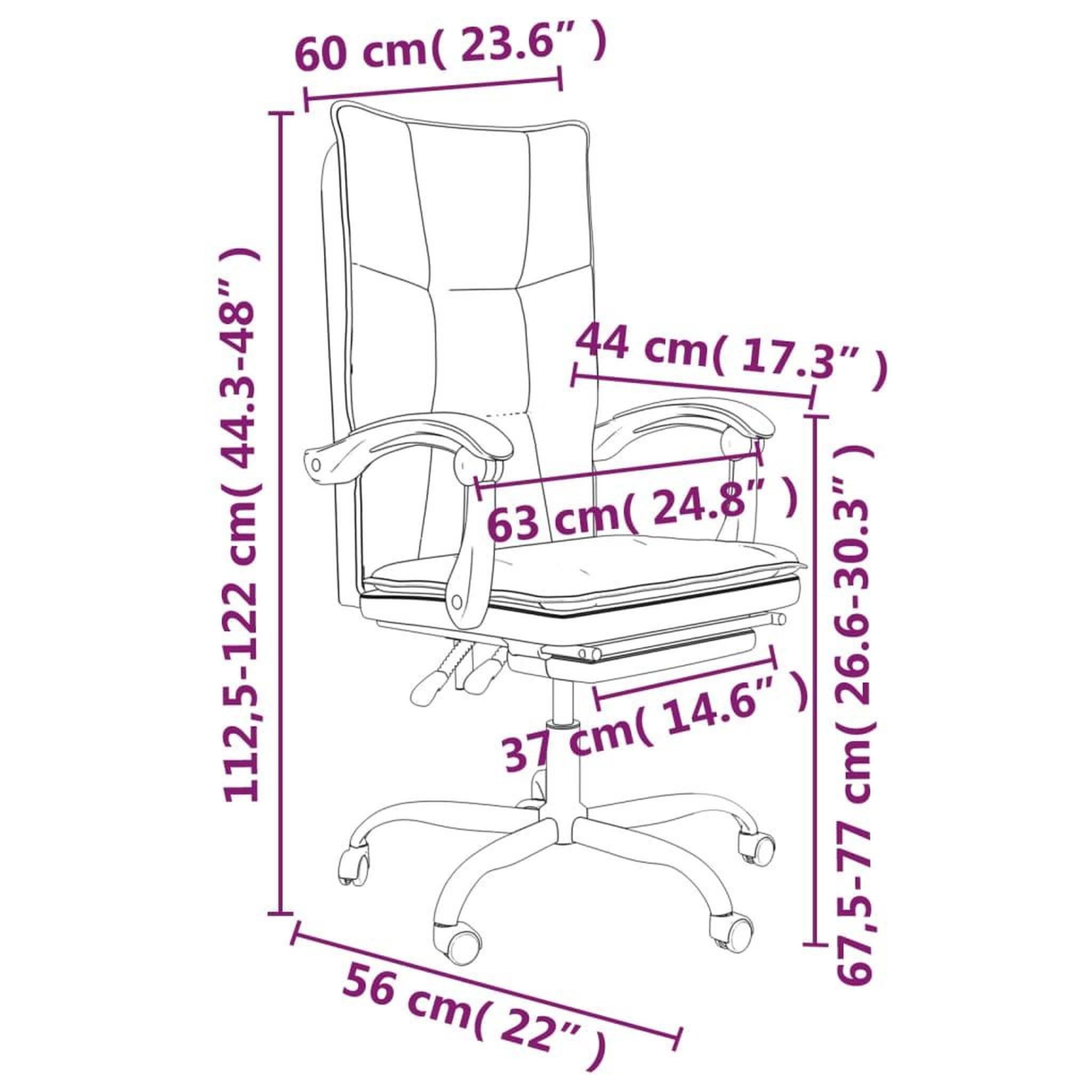 Voir la diapositive 6 : VIDAXL Fauteuil inclinable de bureau Noir Similicuir