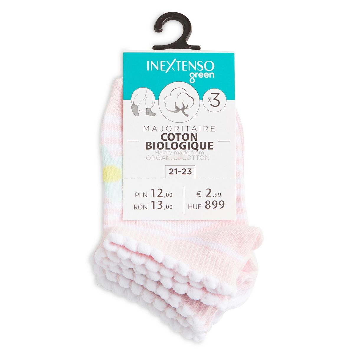 IN EXTENSO Lot de 3 paires de socquettes bébé fille