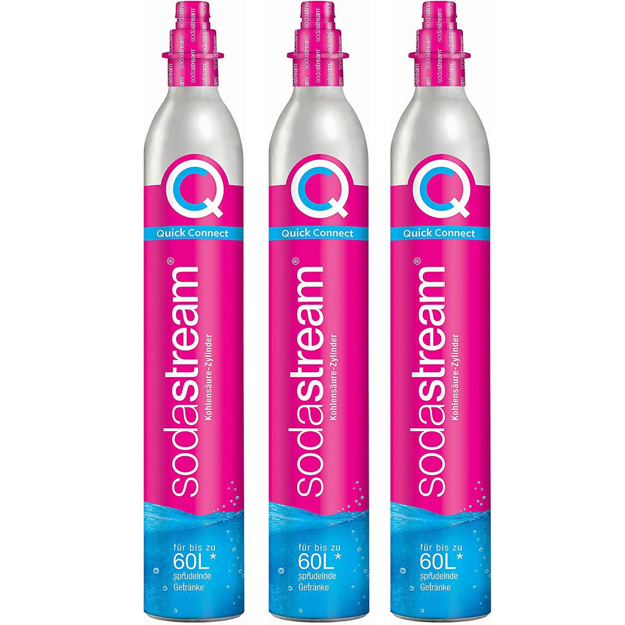SODASTREAM Lot de 3 cylindres de gaz co2 60l quick connect pour machine à gazéifier - 3 X CYLINDRE QUICK CONNECT