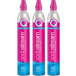 SODASTREAM Lot de 3 cylindres de gaz co2 60l quick connect pour machine à gazéifier - 3 x cylindre quick connect