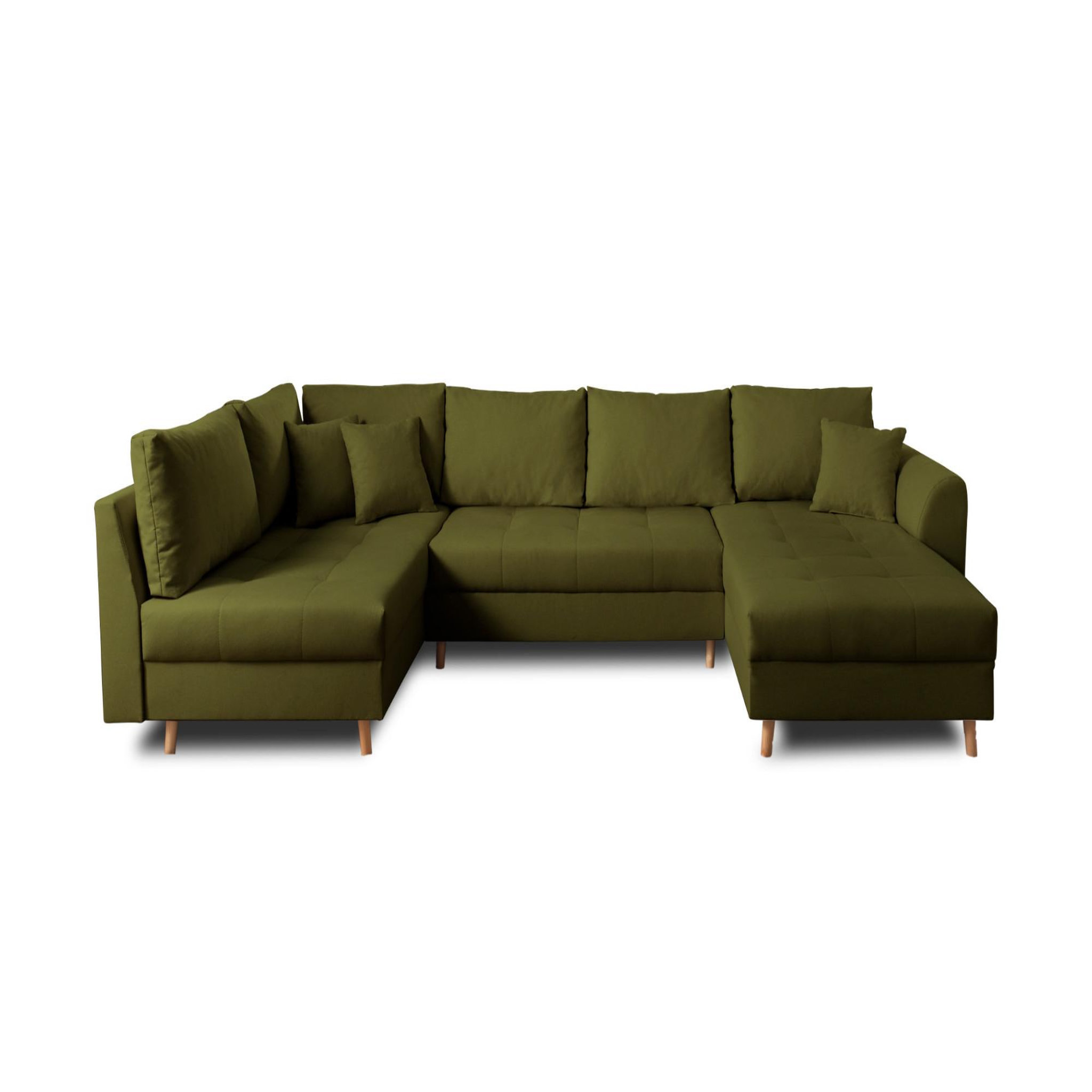 Voir la diapositive 6 : LISA DESIGN Rune - canapé panoramique avec pouf d'appoint - 7 places - style scandinave - gauche