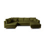Voir la diapositive 6 : LISA DESIGN Rune - canapé panoramique avec pouf d'appoint - 7 places - style scandinave - gauche