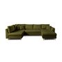 Voir la diapositive 6 : LISA DESIGN Rune - canapé panoramique avec pouf d'appoint - 7 places - style scandinave - gauche