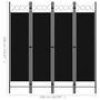 Voir la diapositive 6 : VIDAXL Cloison de separation 4 panneaux Noir 160 x 180 cm